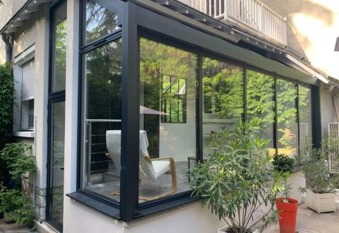 PETITE VERANDA RENOVAL ALUMINUM NOIR TOIT VERRIERE A TOURS - CONCEPT SERVICE HABITAT
