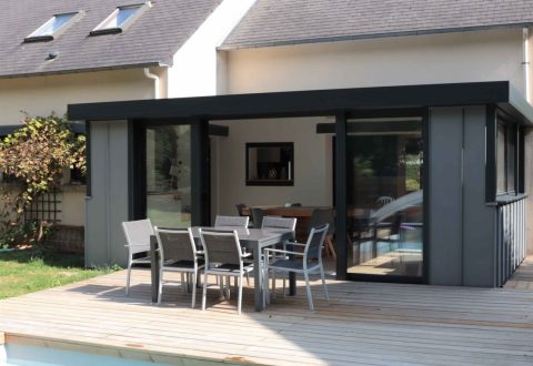 Construire une extension maison avec une véranda toit plat RENOVAL
