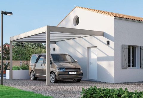 Carport adossé Rénoval pour abriter un véhicule