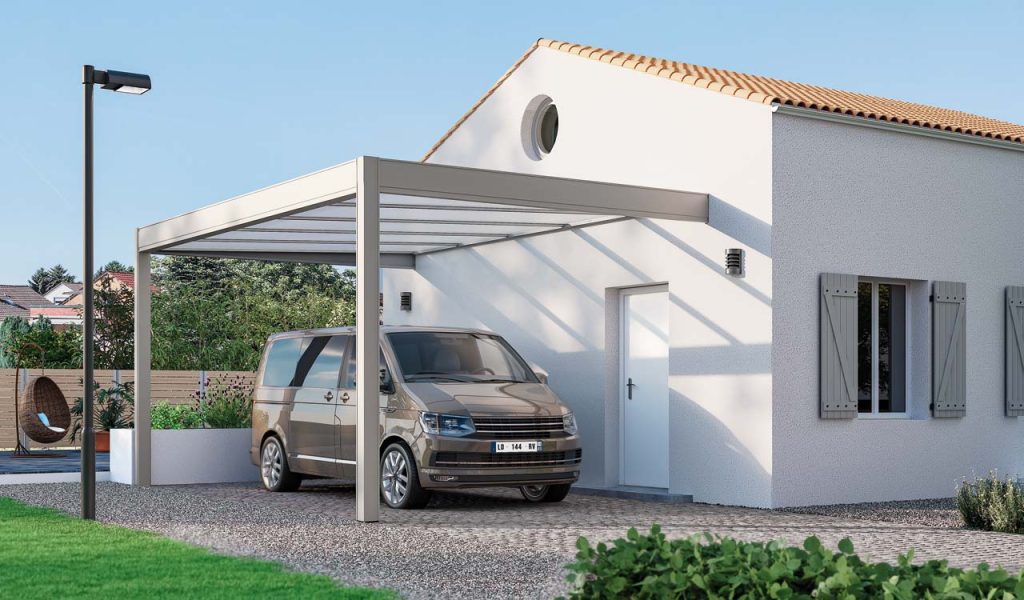 Carport adossé en aluminium Rénoval Pergobox