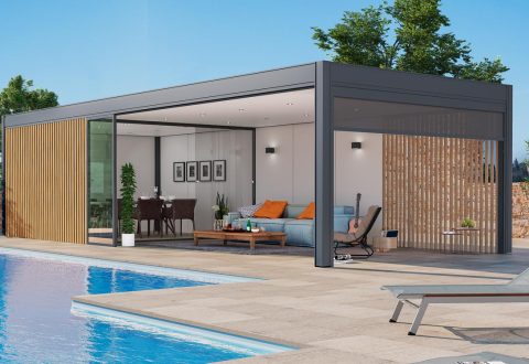 Installé à deux pas de votre piscine, le pool house apporte une réelle plus-value à votre espace de baignade.