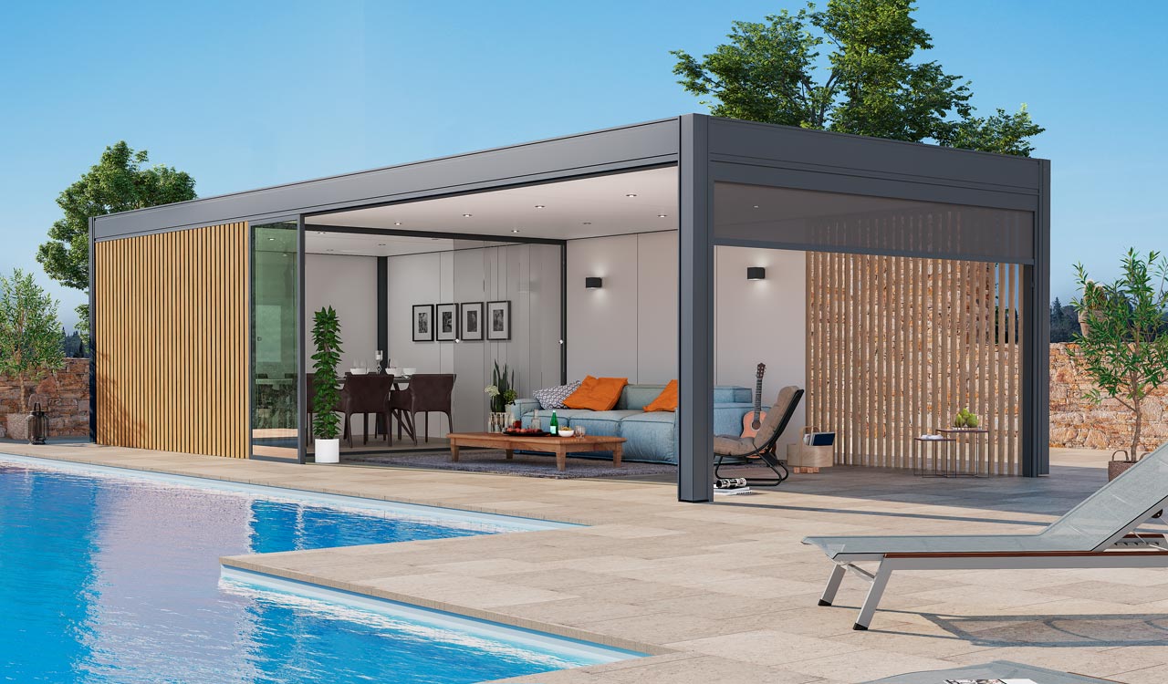 Installé à deux pas de votre piscine, le pool house apporte une réelle plus-value à votre espace de baignade.