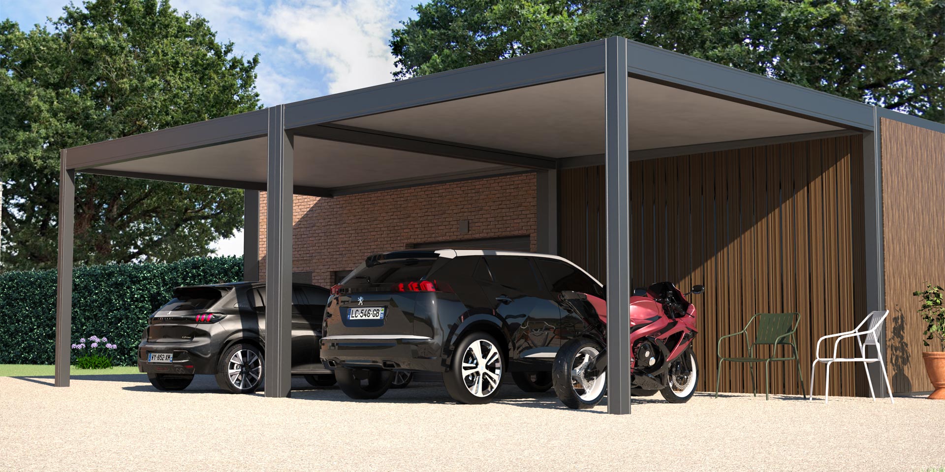 Le carport en aluminium est la solution idéale pour protéger votre véhicule des intempéries au fil des saisons.