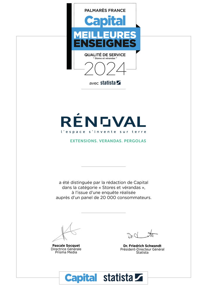Rénoval élue meilleure enseigne 2024 par Capital