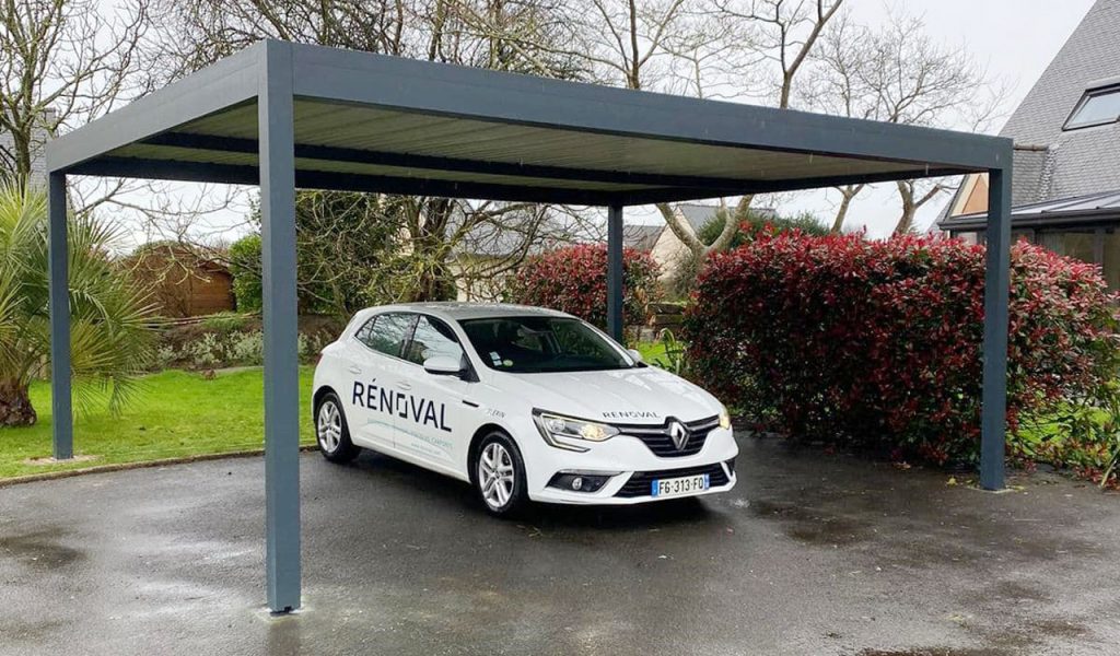 Carport double en aluminium Rénoval