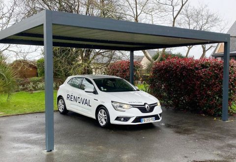 Carport double en aluminium Rénoval