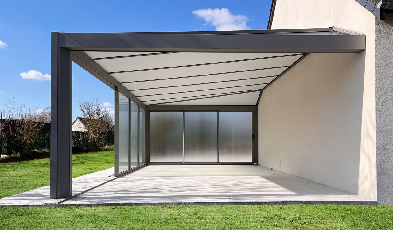 Carport double en aluminium Rénoval