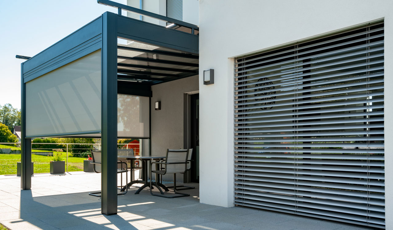 Pergola design toile rétractable Rénoval