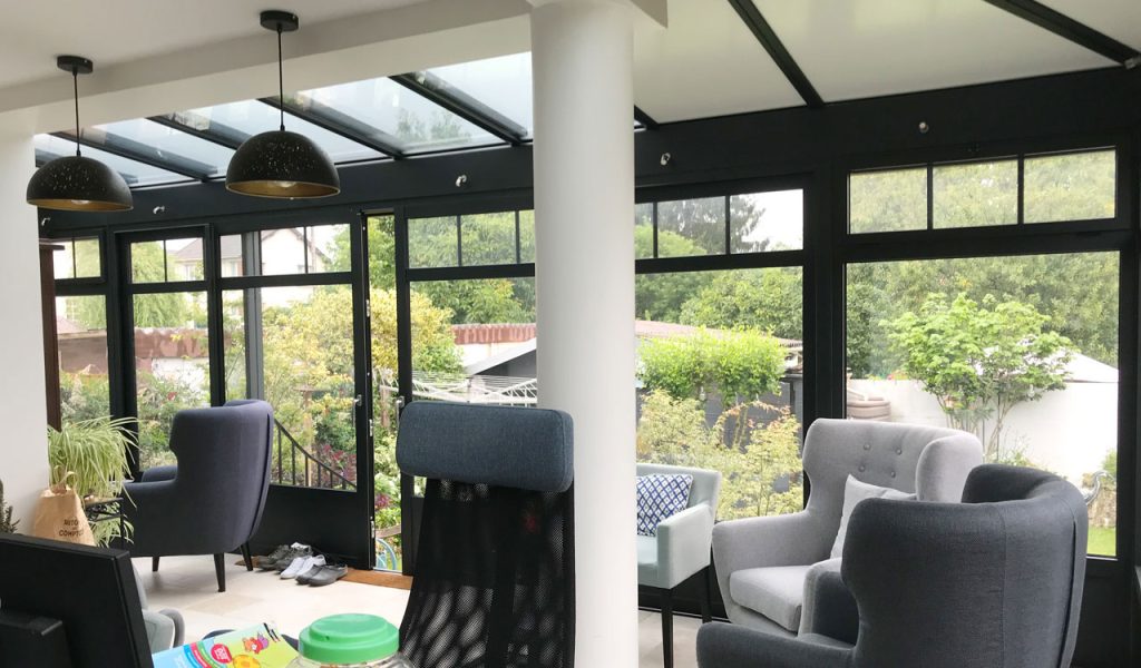Extension de salon style atelier